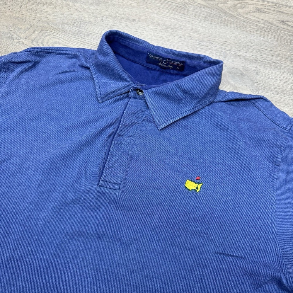 Masters Clubhouse Collection Blue Polo Men's Sz XL Italy Made Augusta National